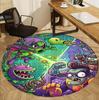 Plants VS Zombies Pattern Round Rug, Indoor/Outdoor Mat, for Picnic, Gameroom, Bedroom, Office, Living Room, Home Decor Carpet, Birthday Gift