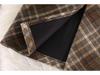 Women's Retro Plaid Wool Midi Skirt - High Waist, Slimming, A-Line, with Slit for Autumn/Winter