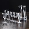 6pcs/7pcs Set Small Wine Glass One Beaker Glass Wine Dispenser Wine Pot Spirit Baijiu Cups Wine Set Household Mini Shot Glasses