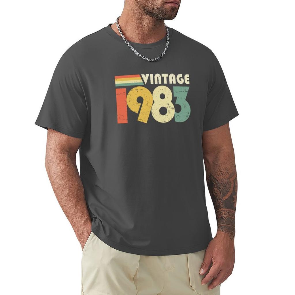 Vintage 1983 40th Birthday Gift Distressed Design TShirt Graphic T Shirts Short Tshirt Mens Plain T Shirts