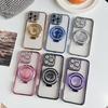 Quicksand Plating Glitter Diamond Camera Lens Protector Bumper Phone Case With Stand For iPhone 17 16 Pro Max Samsung S25 S24 Clear Protective Cover