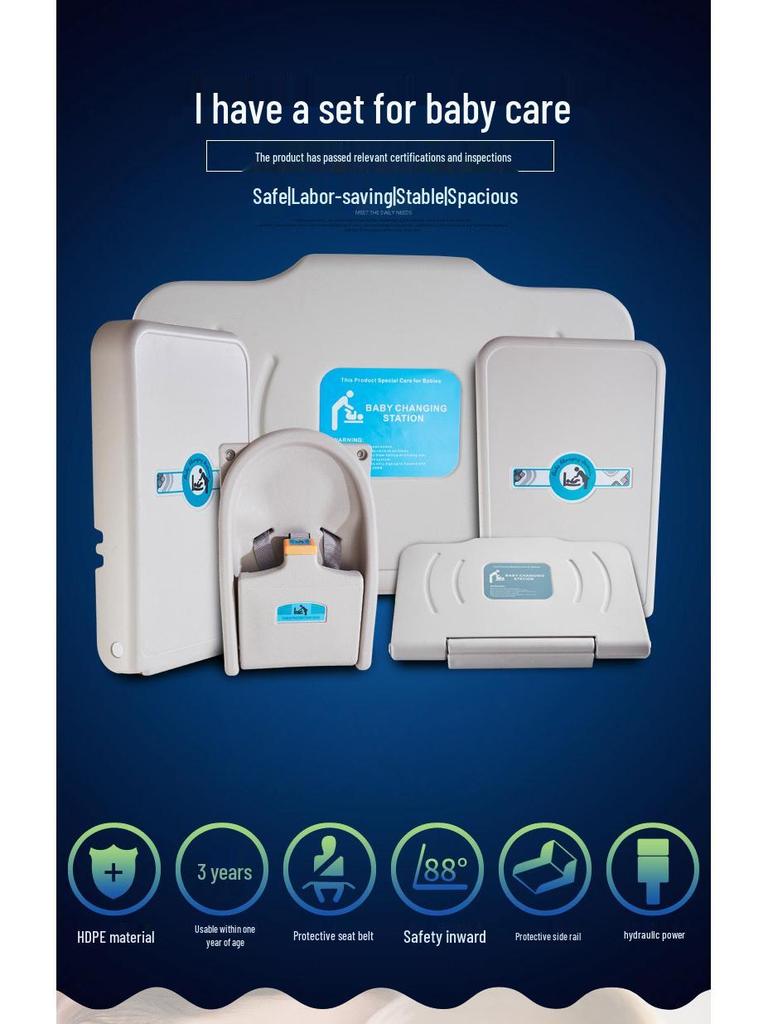 Multifunctional Baby Care & Changing Table with Third Restroom Access