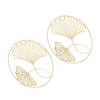 2 Stück Gold Wanddeko Eisenkunst 3D Stereo Ginkgoblätter Wandskulptur für Sofa-Hintergrund Eingang