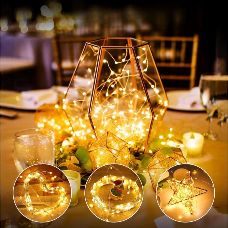 Copper Wire String Light Battery Operated Waterproof Fairy Light for Bedroom Christmas Party Wedding Garden Indoor Outdoor Decor