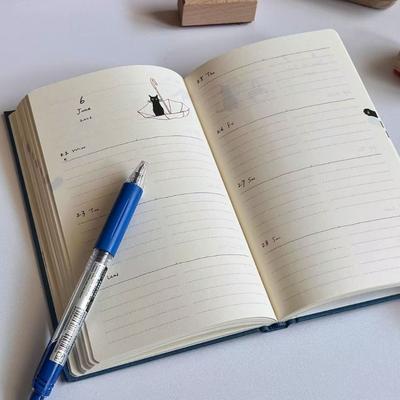 Multi Functional Kitten Illustration B5 Notebook Hard Shell To Do List Daily Planner Memo Pad Gift