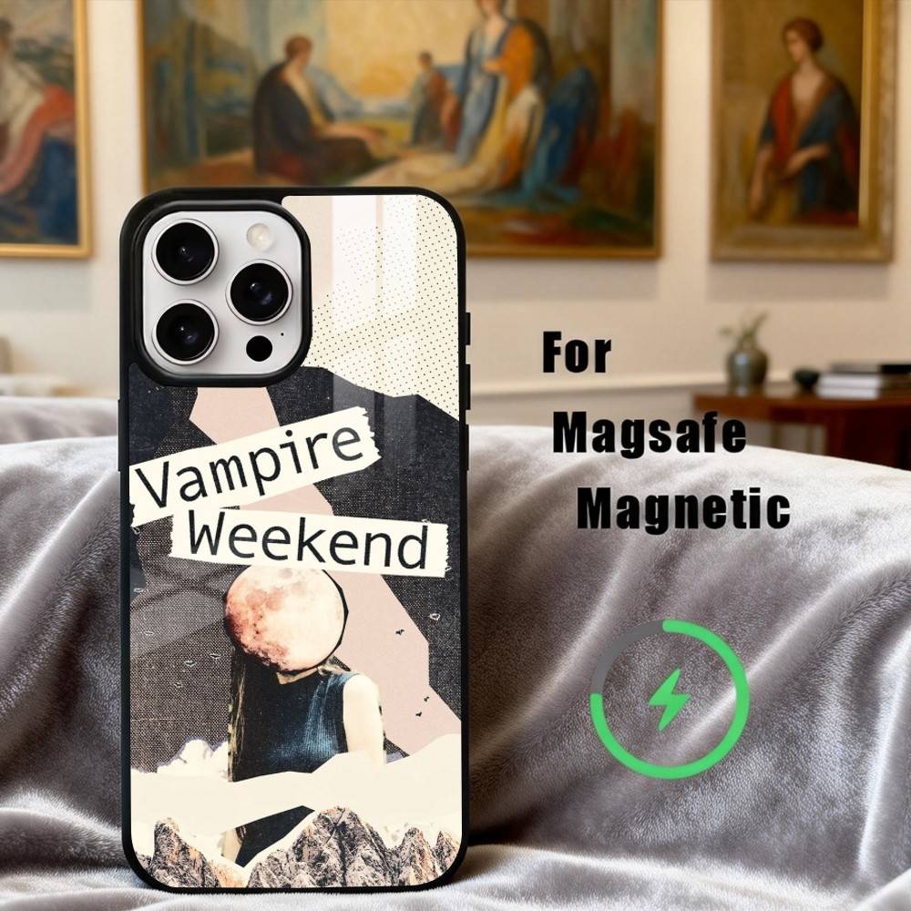 

Чехол для телефона V-Vampire W-Weekend Band для iPhone17,16,15,14,13,12,11 Plus,Pro Max Магнитный Для Magsafe Беспроводной Зарядки iPhone16PROMAX