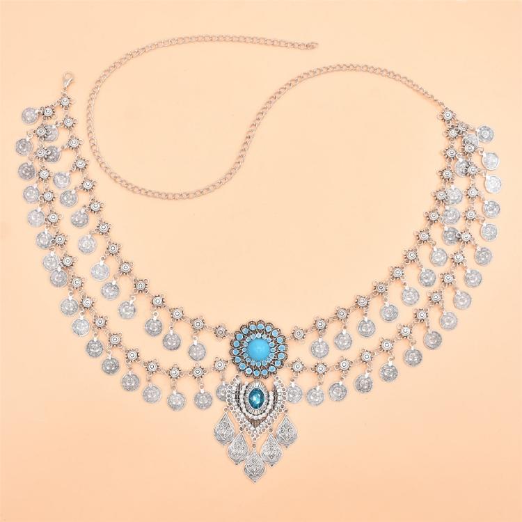 Stylish Metal Chain Belt Multi Layer Waist Chain Layered Belly Decor for Belly Dance Parties Theatrical Performances