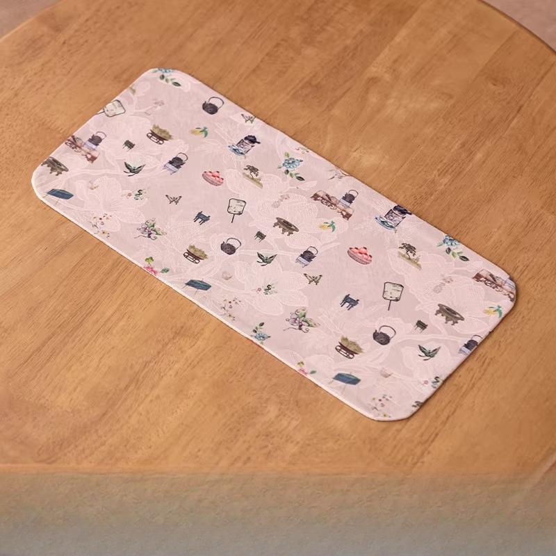 

Brocade Teapot Mat Cotton and Linen Dried Tea Mat Chinese Waterproof Tablecloth Household Circular Tea Ceremony Accessories