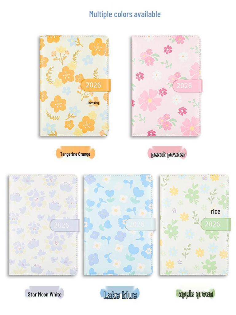 2026 Floral Agenda: Daily Planner & Weekly Calendar Notebook for Time Management Efficiency