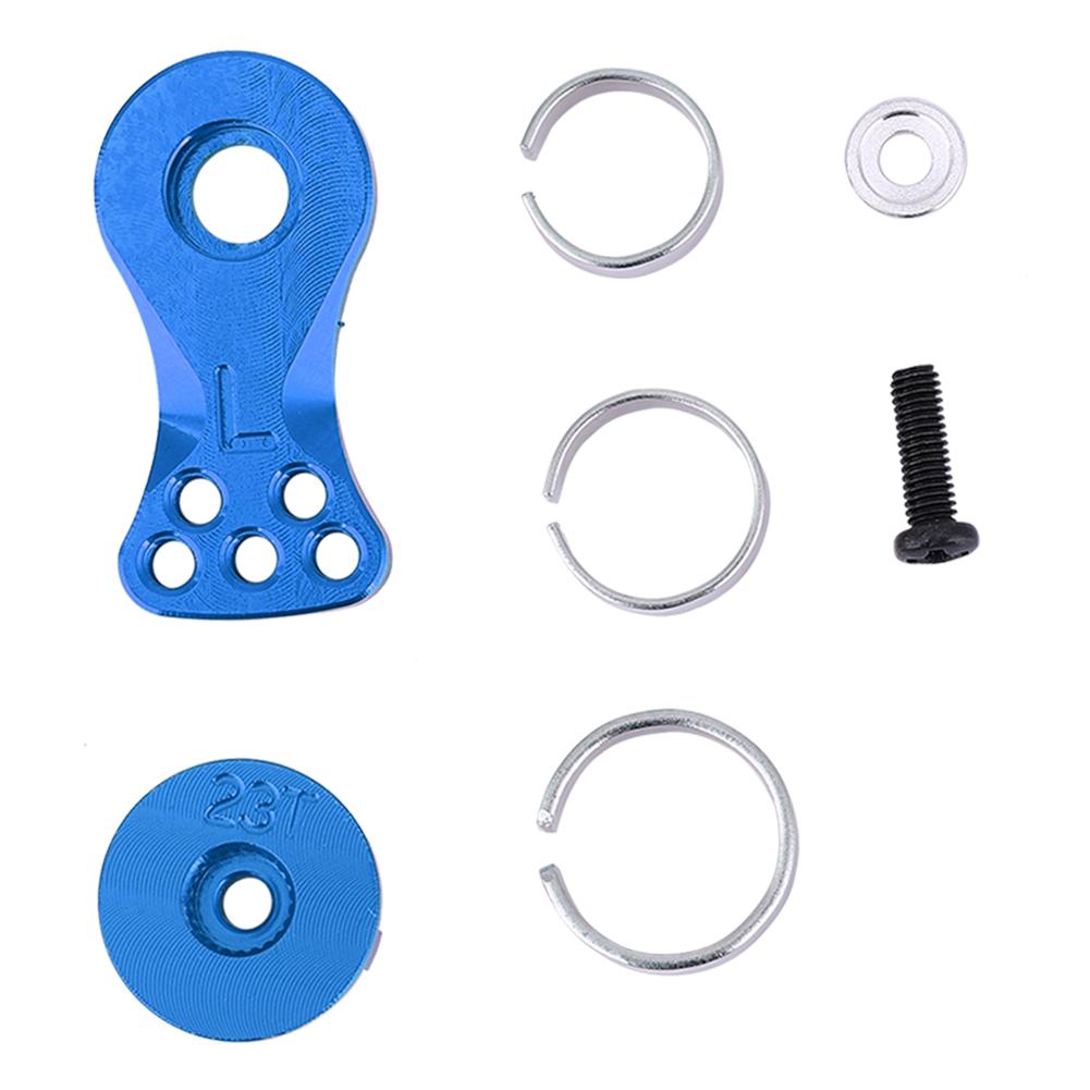 Aluminum Alloy Buffer Metal Steering Arm 23T Fit for 1 10 1 8 Car Model (Blue N10228NB)