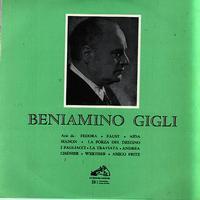 LP Record BENIAMINO GIGLI - Beniamino Gigli QALP10132 La Voce Del Pad 1960 Italy Classical Used
