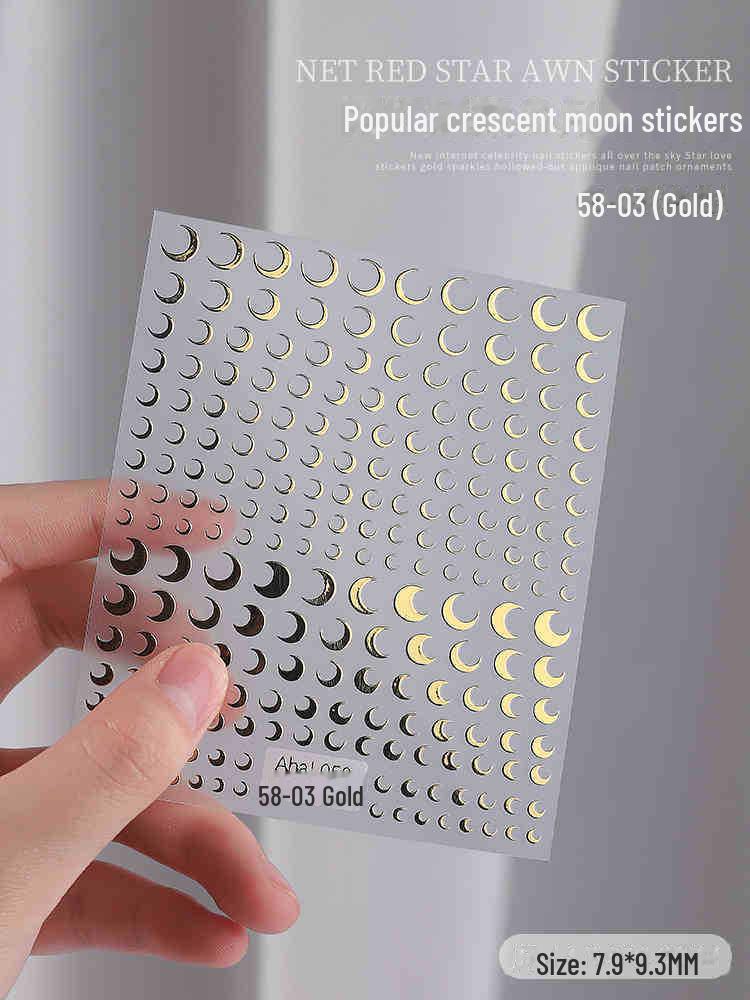 

3D золотые и серебряные наклейки для ногтей в виде звезд - интернет-тренд, маленькие самоклеящиеся украшения в виде звезд 058-3 золотой