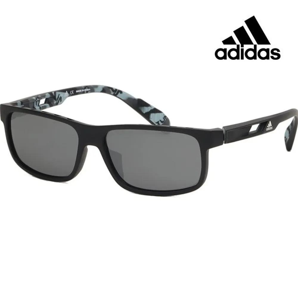 

adidas Sports Sunglasses Square Grey Mirror Running Riding Black Fashion SP0023 02C