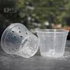 Vaso transparente para orquídeas, vaso de flores reutilizável para orquídeas com furos, plantador ventilado de plástico para replantio, cultivo de orquídeas em ambientes internos e externos