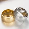 Vintage Titanium Steel Buddhist Sutra Titanium Steel Ring Niche Personality Trendy Men's Rings Hand Jewelry