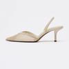 Fashion Mesh Woven Heeled Sandals Women Sexy Pointed Toe Back Strap Thin High Heels Comfortable Elegant Designer Shoes for Women Pumps