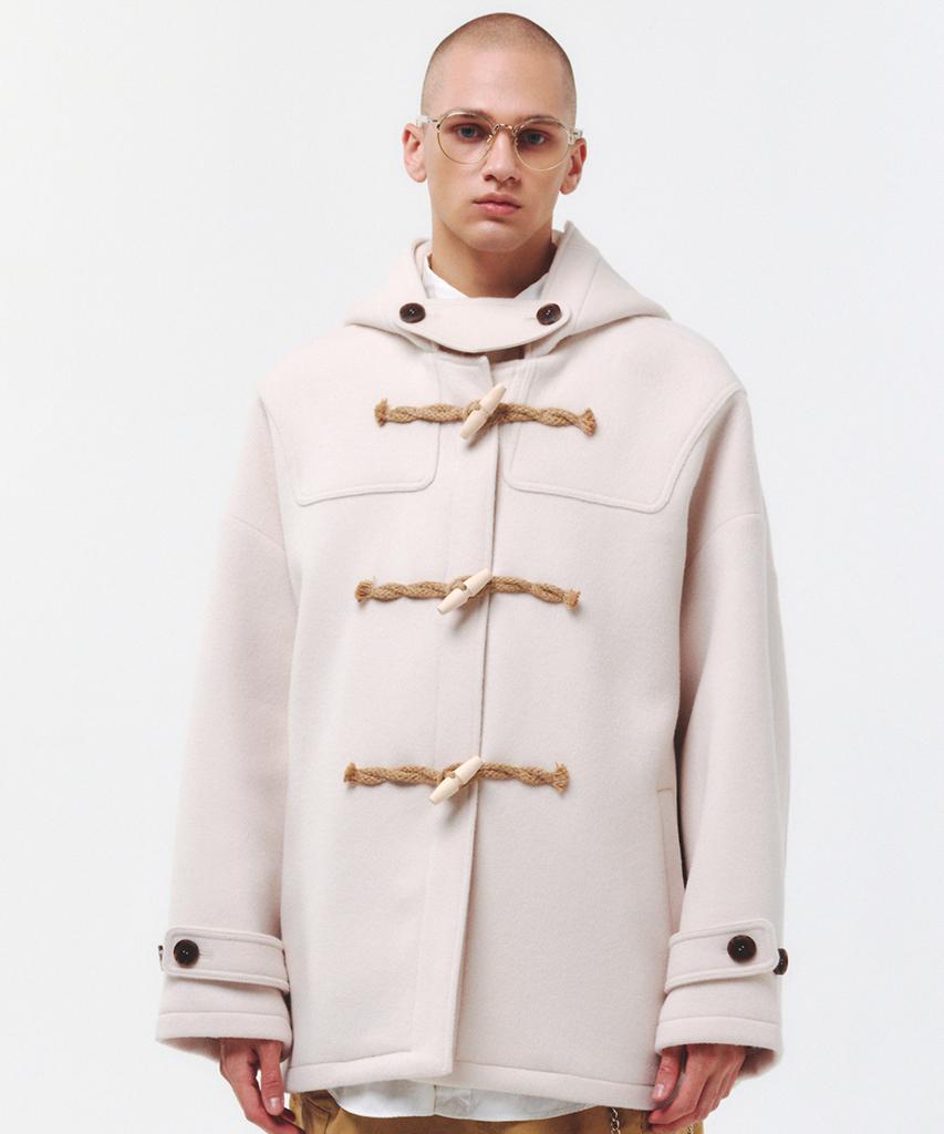 Mainbooth [Wool 90%]Oversized Half Duffle Coat(Ivory)
