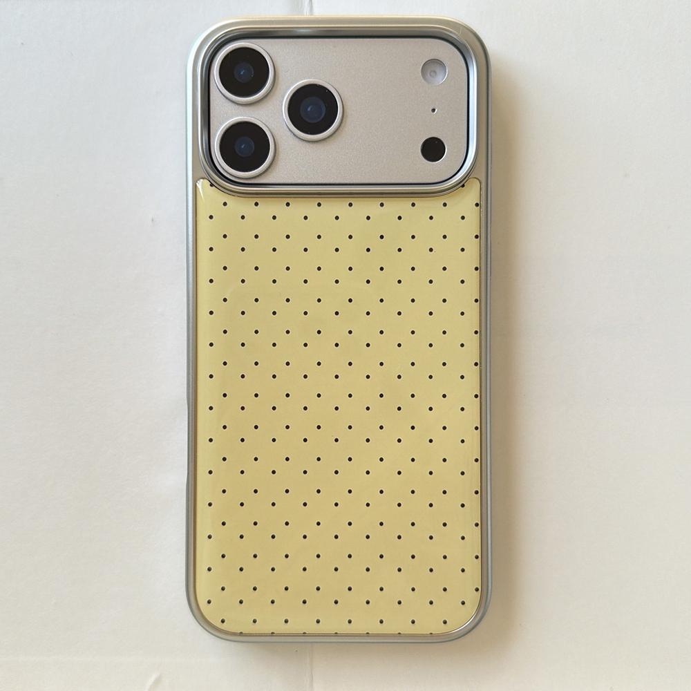 Korean INS Polka Dot Pattern Electroplated Silver Phone Case for Iphone 17 Promax 17pro 14 15 16 Promax Shockproof Cover Funda