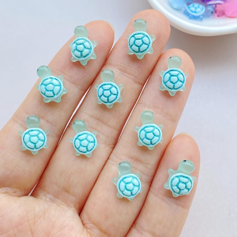 30 Pcs Cute Mini Colorful Turtle Flat Back Resin Cabochons Scrapbooking DIY Jewelry Hairpin Craft Decoration Accessorie