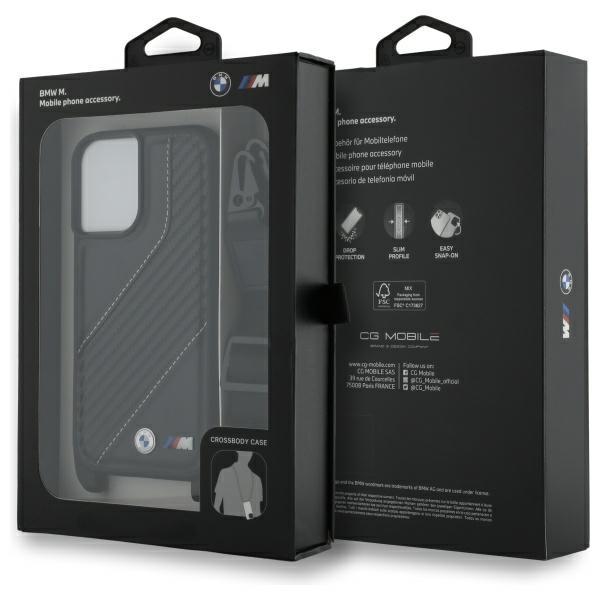 Bmw Bmhcp16S23Pscck Iphone 16 6.1       Czarny/Black Hardcase M Edition Carbon Stripe & Strap