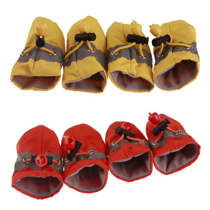 4pcs Dog Shoes Outdoor Anti-Slip Waterproof Rain Boots Winter Puppy Socks Warmth Soft Breathable Shoes Pet Accessories