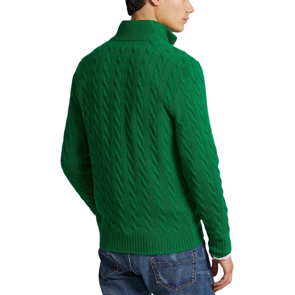 Polo Ralph Lauren Solid Color Stand Collar Half Zip Long Sleeve Cable Knit Sweater Men Sweater 710876766-004