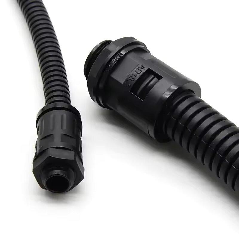 Bellows Straight Connector AD21.2 PG16 Nylon Corrugated Pipe Waterproof Joint Cable Gland Plastic Joint AD54.5