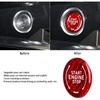 Aramox Car Engine Start Stop Button Cover Carbon Fiber Ignition Push Start Button Sticker Compatible with C8 2020 To Present (Red)