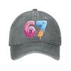 Ice Cream Donut Style   Decorative Numbers  New Vintage Washed Cotton Baseball Cap Parent Kids Sun Hats
