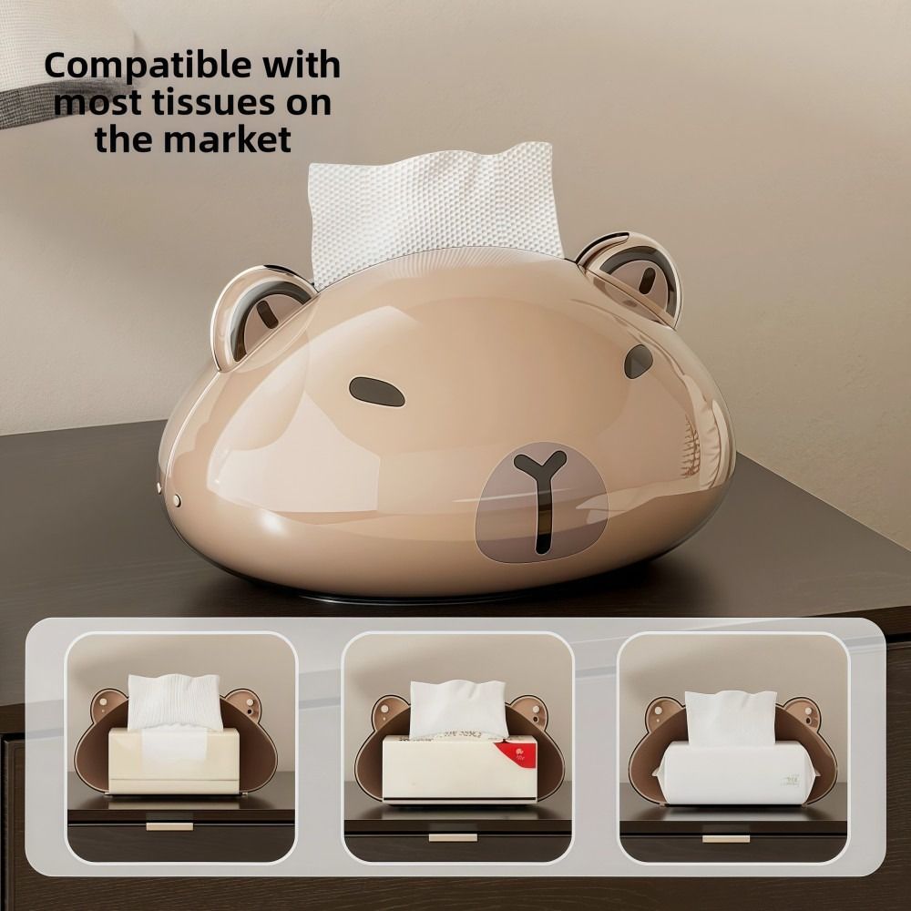 Magnetic Table Tissue Box Smooth Toilet Paper Box Cute Capybara Tissue Box  Home Decor