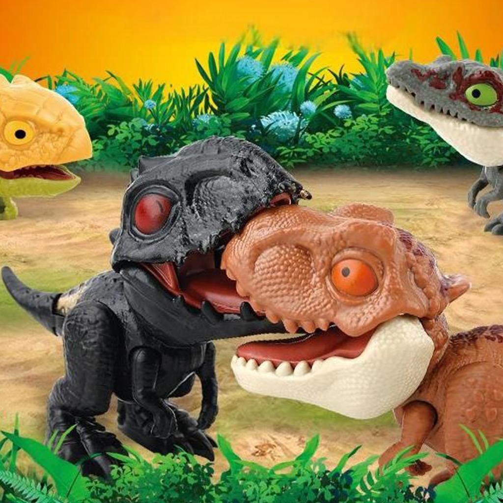 Children's Cartoon Simulation Dinosaur Model Dinosaur Creative Desktop Ornaments Fun Finger Biting Dinosaur Toy