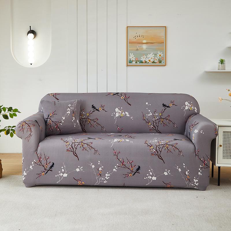 1pc Sofa Slipcover, Non-slip Printing Flower Sofa Couch Cover Furniture Protector for Bedroom Office Living Room Home Decor