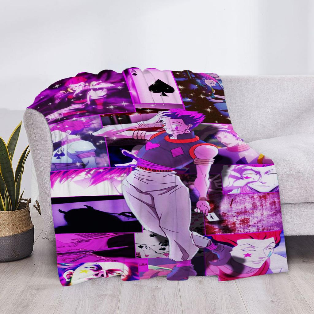 H-Hunter X Hunter Hisoka Sofa Überwurf Luxus Bettdecken Zuhause und Dekoration Knie Benutzerdefiniert Anime Flauschig Weich Überwürfe Niedlich