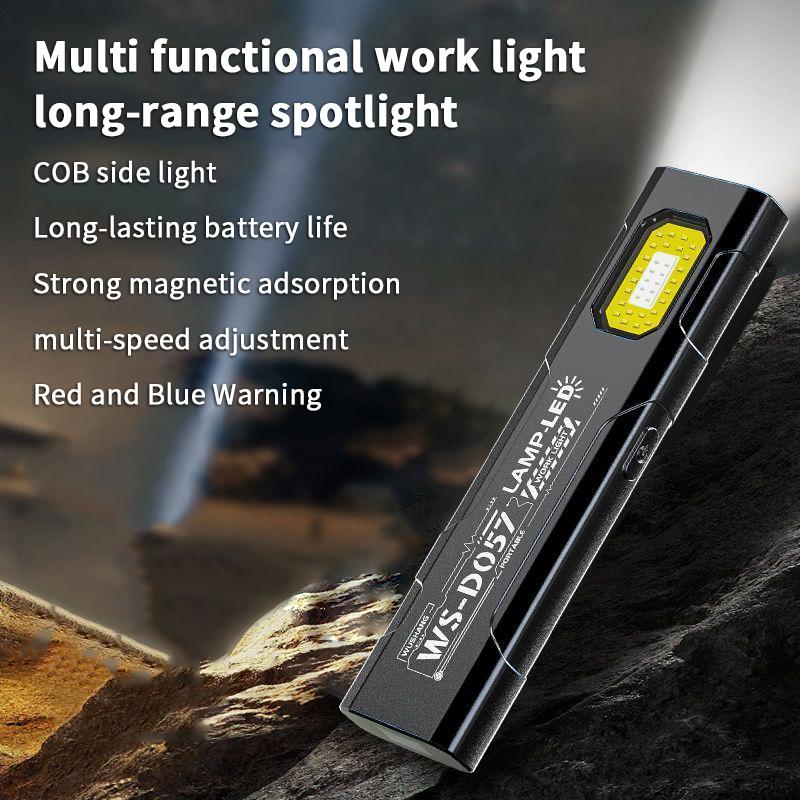 Compact Multi-Mode Pocket Led Flashlight, Usb-C Rechargeable, 800Mah, Long-Range Pocket Flashlight, For Camping Travel Emergency