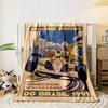 Vintage Brazil Grand Prix 1991 F1 Poster Multicolor Cozy Blanket, Silky Soft Blanket for Restful Sleep, Durable Warm Throw for Outdoor Fun