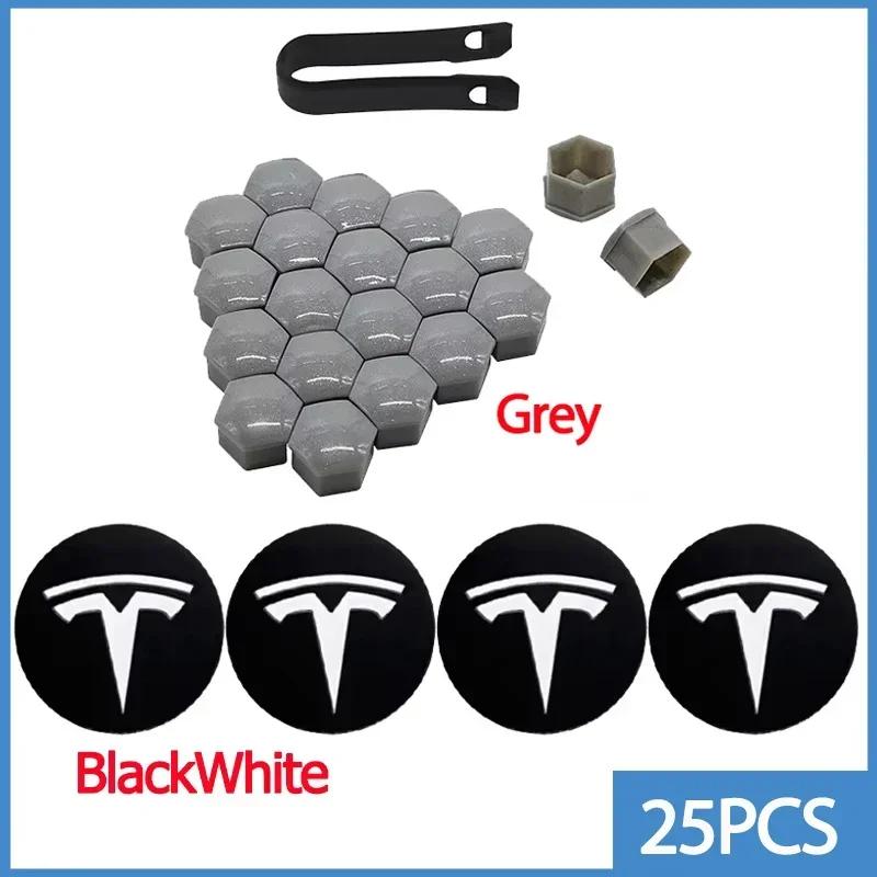 

Car Sticker Tesla For Tesla Model 3 Y S X Wheel Hub Decoration Set 25pcs 29pcs 56mm Car Wheel Center Caps Valve Cap Tire Lug Nut