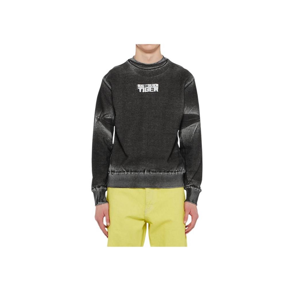 ONITSUKA TIGER Printed Sweat Denivita Series Top Casual Printed Crew Neck Sweatshirt Men Tops Gray 2181A991-020