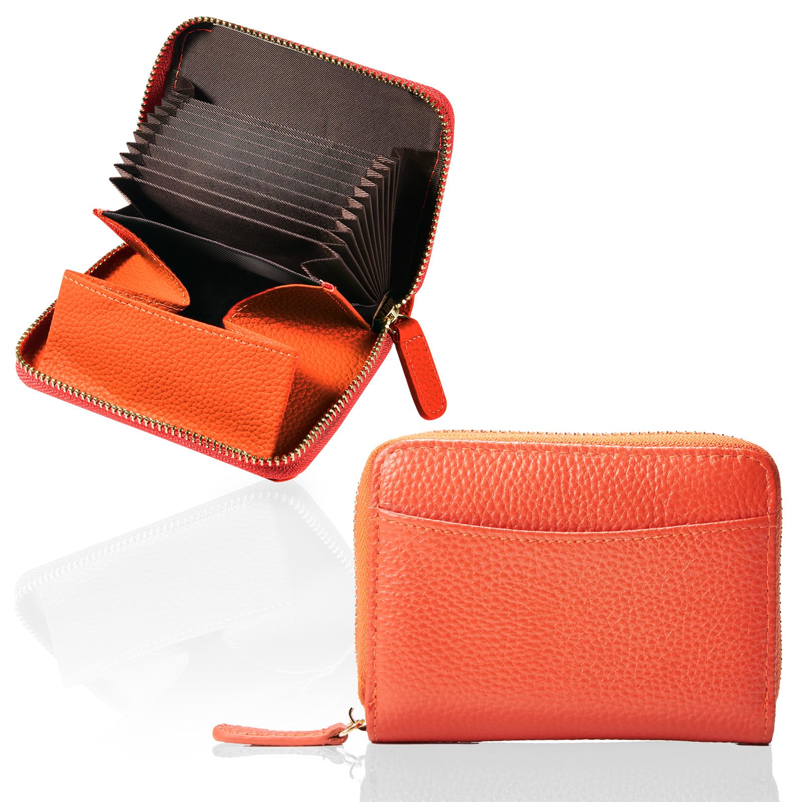 

Mini wallet that fold genuine bifold commuter compact small coin card gift outside [NEESE] won t bills, leather, wallet, pass, women s, men s wallet, помаранчевий