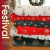 Christmas Tablecloth White Snowflake Atmosphere Tablecloths Festival Party Decoration Table Round Table Fabric for Home Use