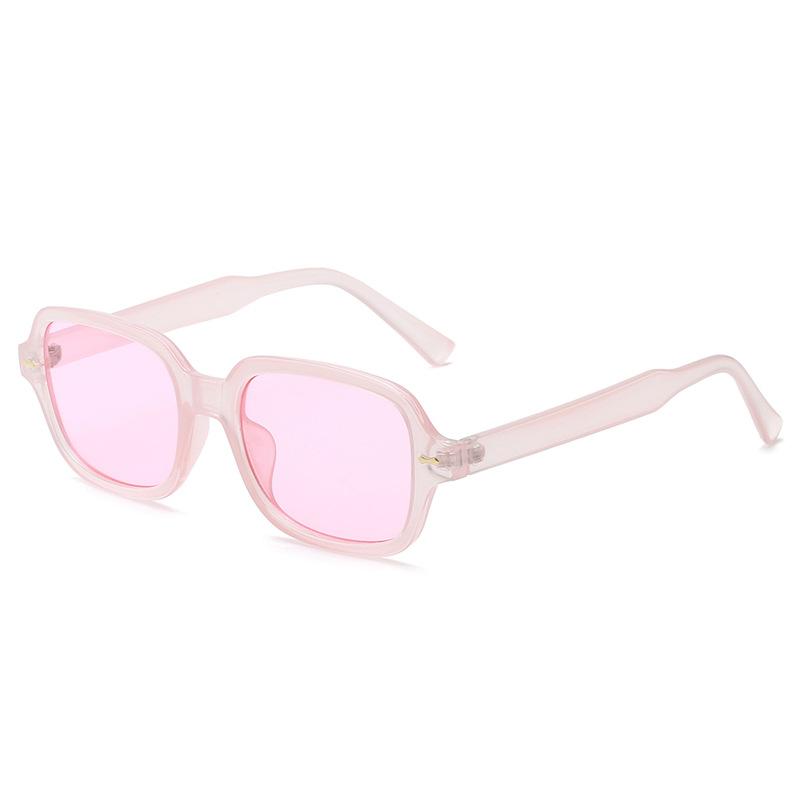 Fashion Square Women Luxury Sunglasses Retro Rivets Men Orange Lens Shades UV400 Sun Glasses