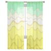 Gradient Geometry Fresh Summer Abstract Bedroom Transparent Sheer Curtains Holiday Decoration Window Voile Tulle Curtain
