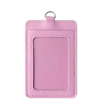 Fashion PU Leather Card Holders Set Women Men Student Retractable Badge Reel ID Card Holder Cover Case Nurse Badge Lanyards