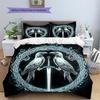 Bird and Sword Pattern Bedding Quilt Set  Home Decoration  Gift (1 * duvet cover + 2 * pillowcase  without core)