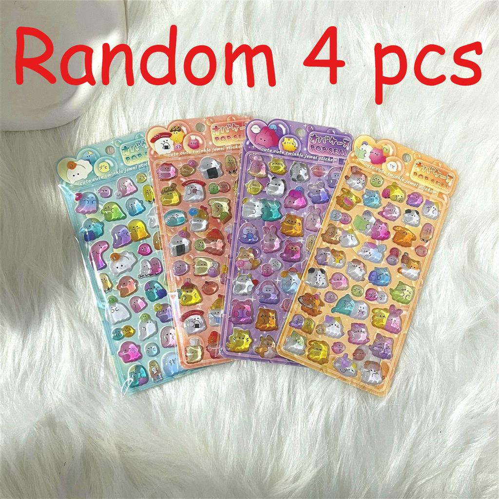 Fun 3D Yoyo Family Ghost Cute Embossed Crystal Decorative Stickers - Kids Stationery Scrapbook Creative Stickers