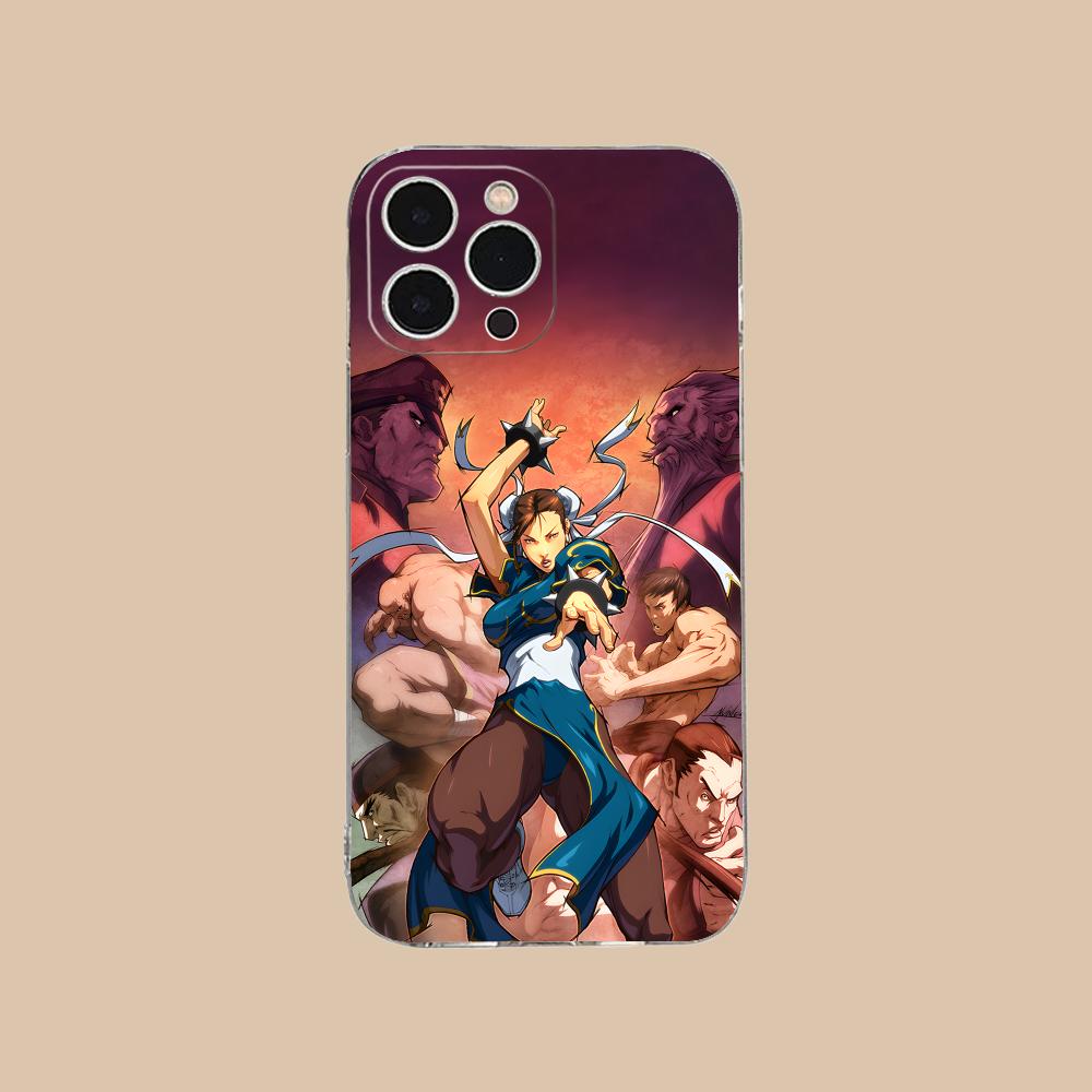 Custodia per Telefono Street Fighter Chunli per iPhone 17 16 15 14 13 12 11 X XR XS Air Pro Max Plus Mini Trasparente Colorata Copertura Cover Lusso