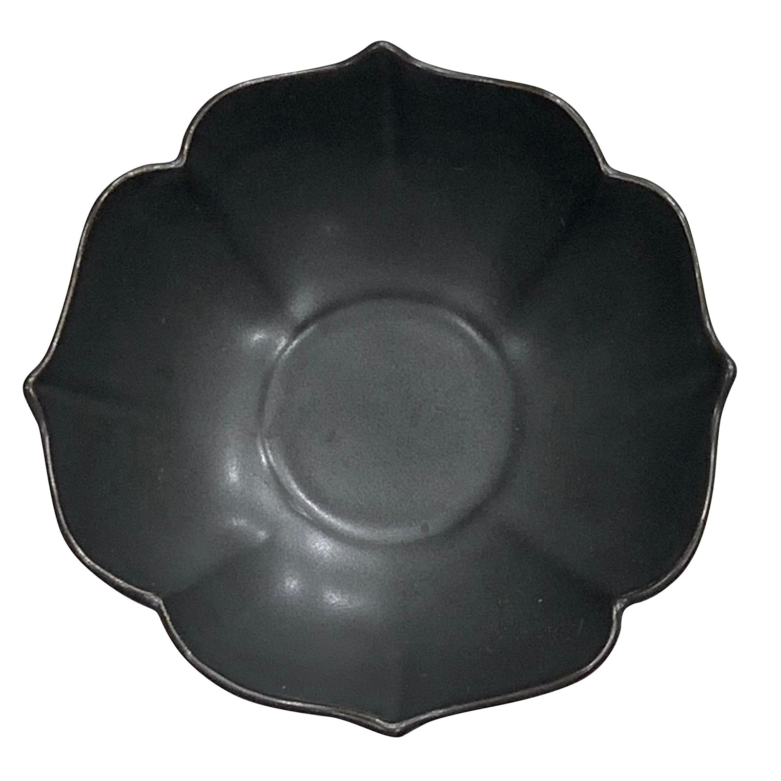 

Arita ware small bowl, black, Kitagawa Binsen kiln, matte black, bellflower-rimmed small bowl, approximately 10cm