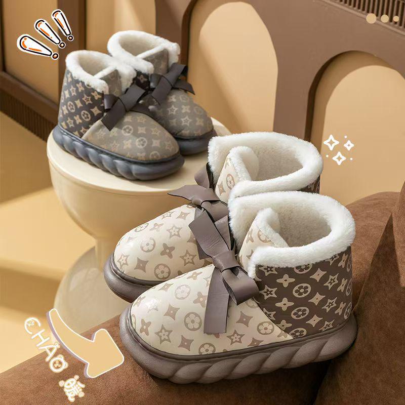 Women's Warm Waterproof Velvet-Lined Snow Boots - Non-Slip, Fashionable Thick Sole