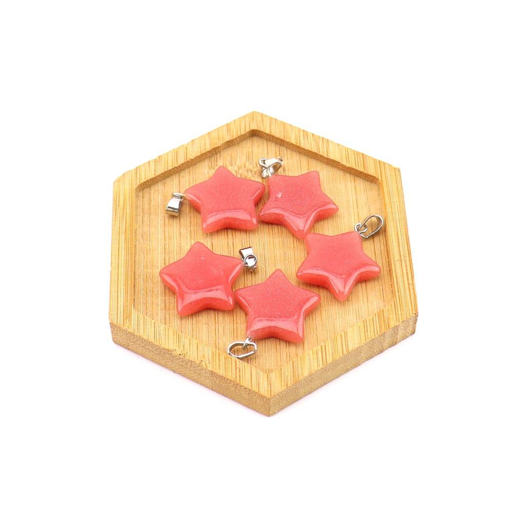 Agate Star Pendant Necklace Jewelry Powder Crystal Necklace Fashion Valentine'S Day Gift 20 * 6