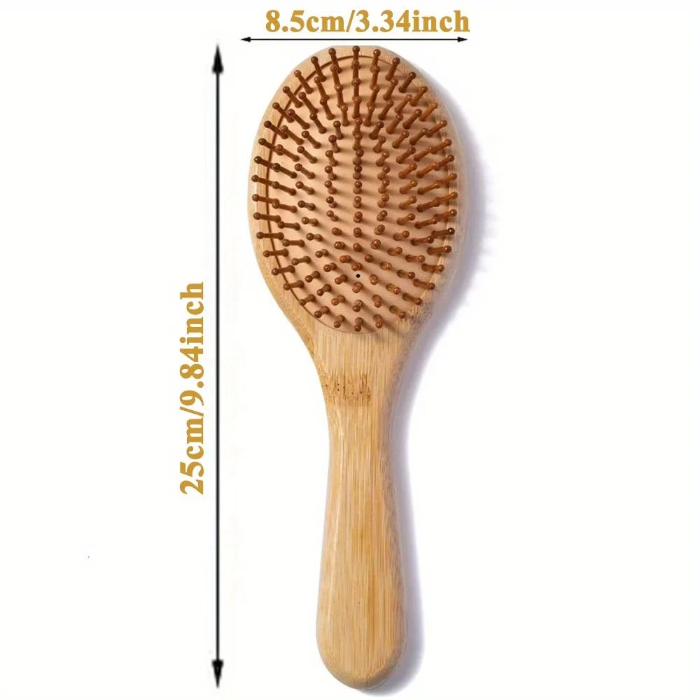 Natural Bamboo Paddle Comb Air Cushion Comb Scalp Massage Anti-static Tangle Free comb,Special for Real Hair Wigs