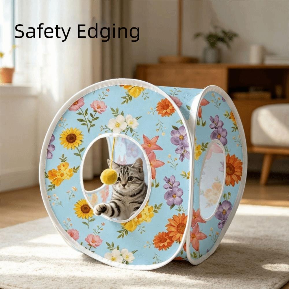 S-Shape Cat Tunnel House Foldable Rabbit Peekaboo Hideout 3 Way Cat Tubes Summer/Winter Style